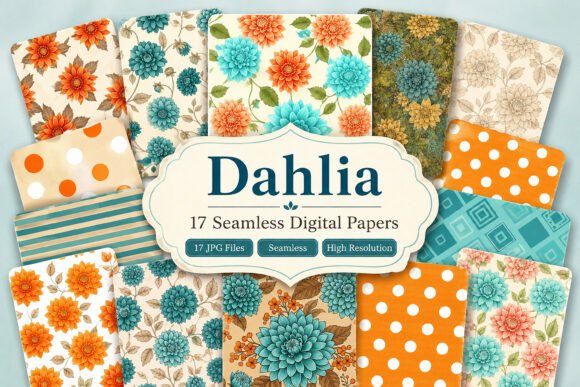 Ivory Toile Digital Paper Bundle Graphic by T.D. House · Creative Fabrica