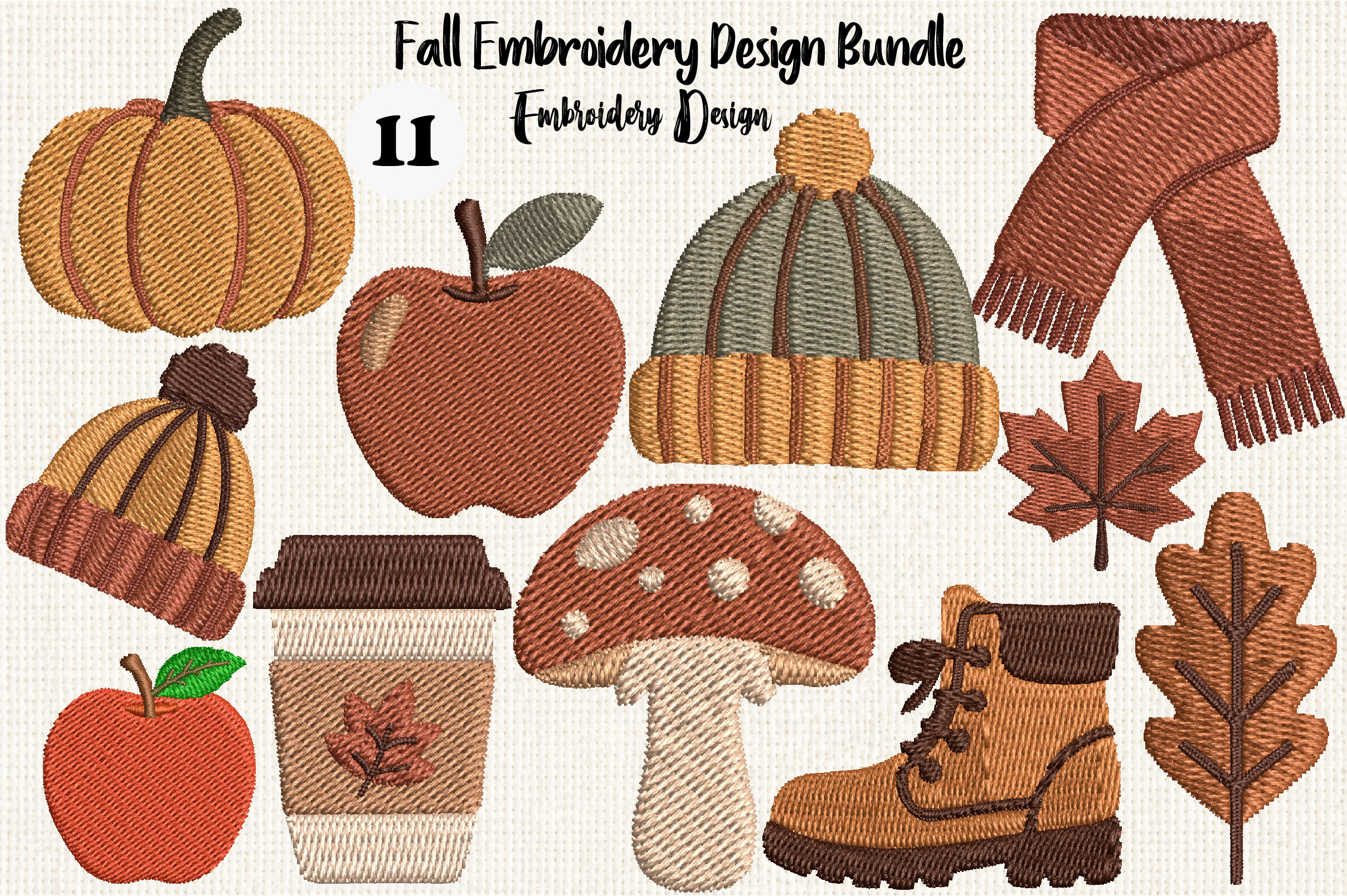 Fall Embroidery Design Bundle