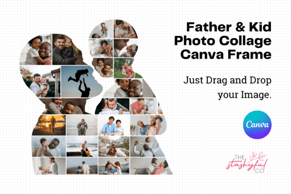 Father and Kid Photo Collage Canva Frame