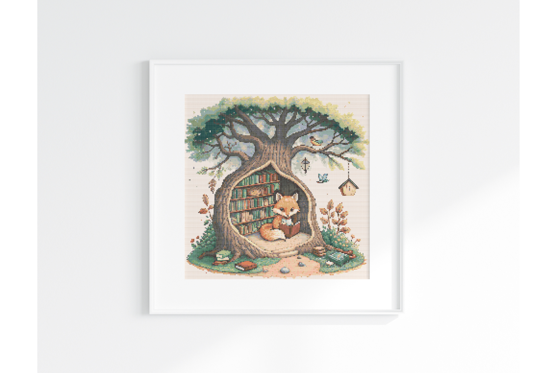 Fox Reading Cross Stitch Pattern PDF