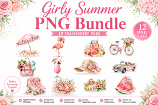 Girly Summer Clipart PNG Bundle Graphic by OVOYA's GALLERY · Creative ...