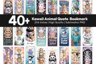 Kawaii Animal Stacked Quote Bookmark Graphic by Artify Hub Studio ...
