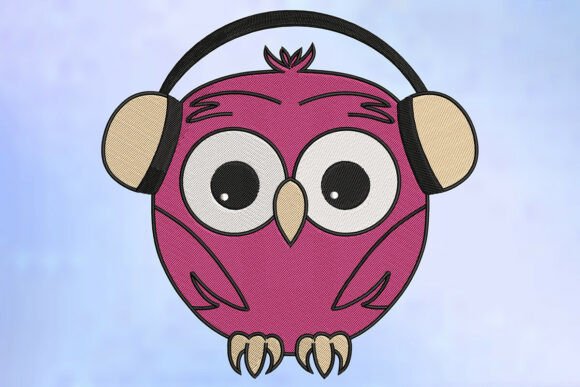 Music Lover Owl Embroidery Design