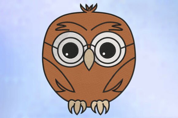 Nerdy Owl Embroidery Design