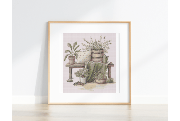 Potted Plants Cross Stitch Pattern