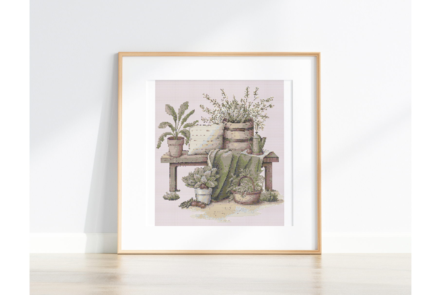 Potted Plants Cross Stitch Pattern