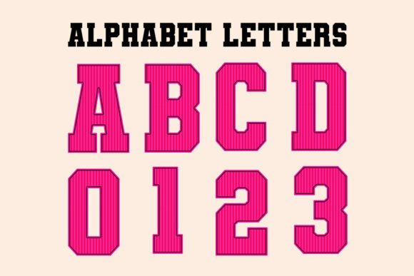 Red Baseball Striped Alphabet Letters Graphic by Beer Design · Creative ...