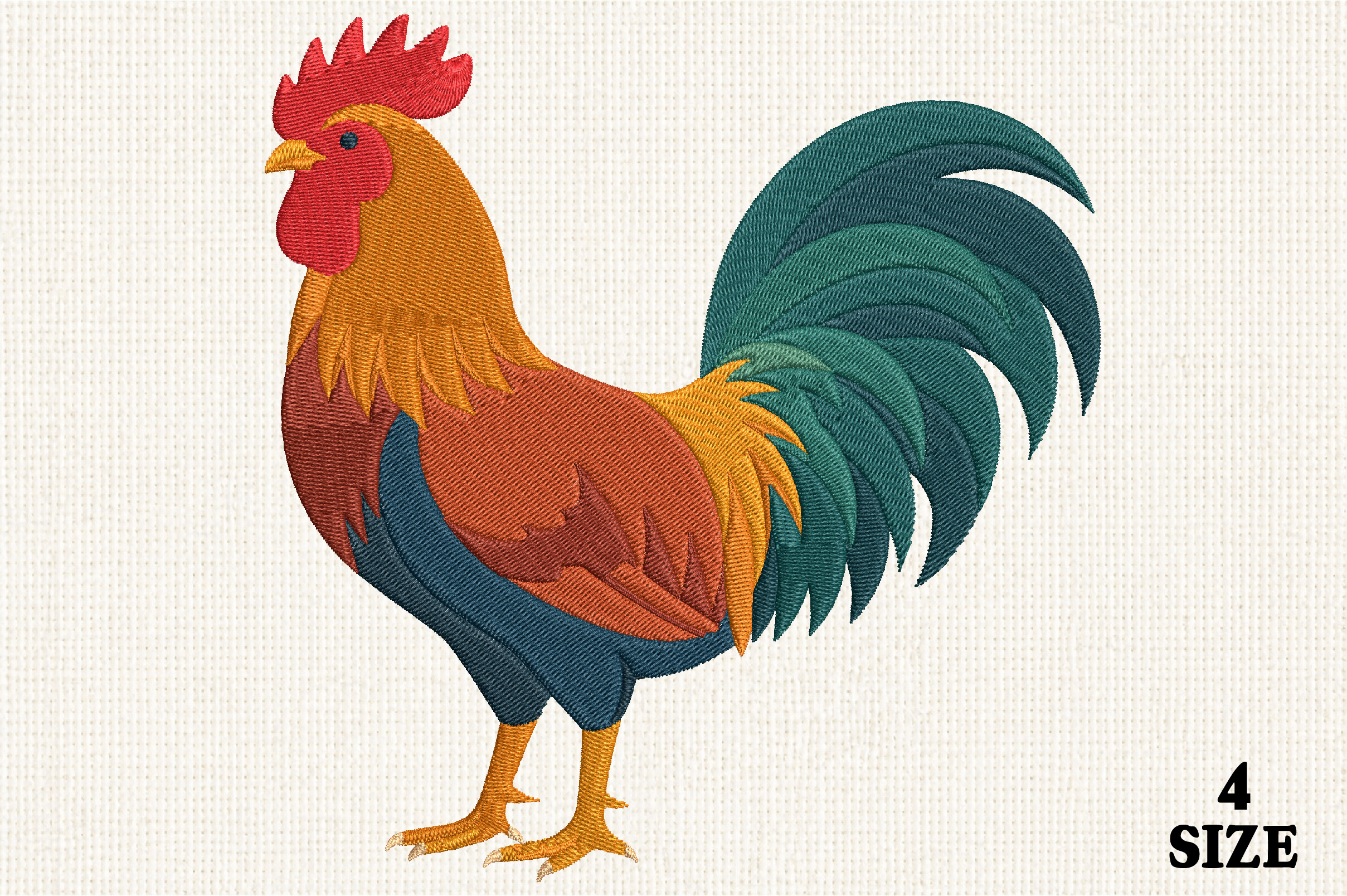 Rooster Animal Embroidery Design