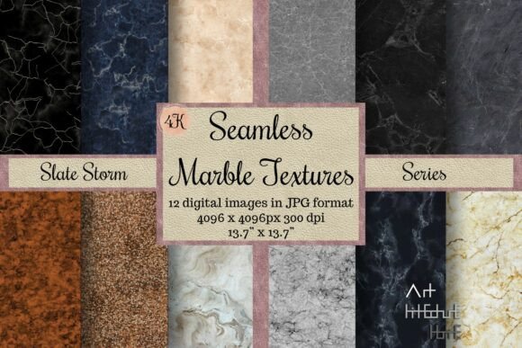 Seamless Marble Textures - Slate Storm