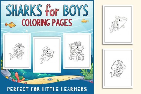 Sharks for Boys Coloring Pages