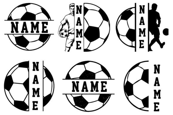 Soccer Ball Monogram SVG Bundle.
