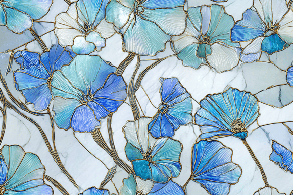 Stained Glass Tulip Pattern Background