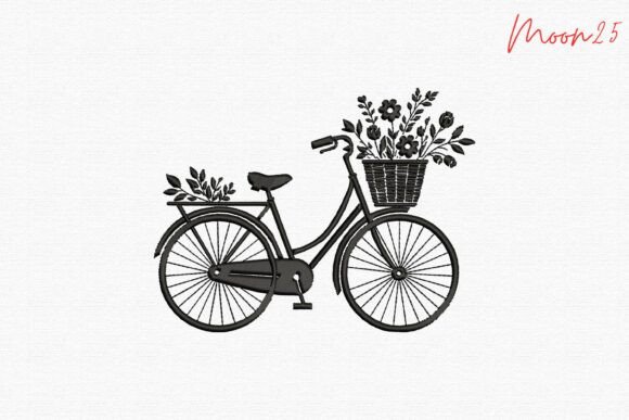 Vintage Floral Bicycle Garden Bloom Art