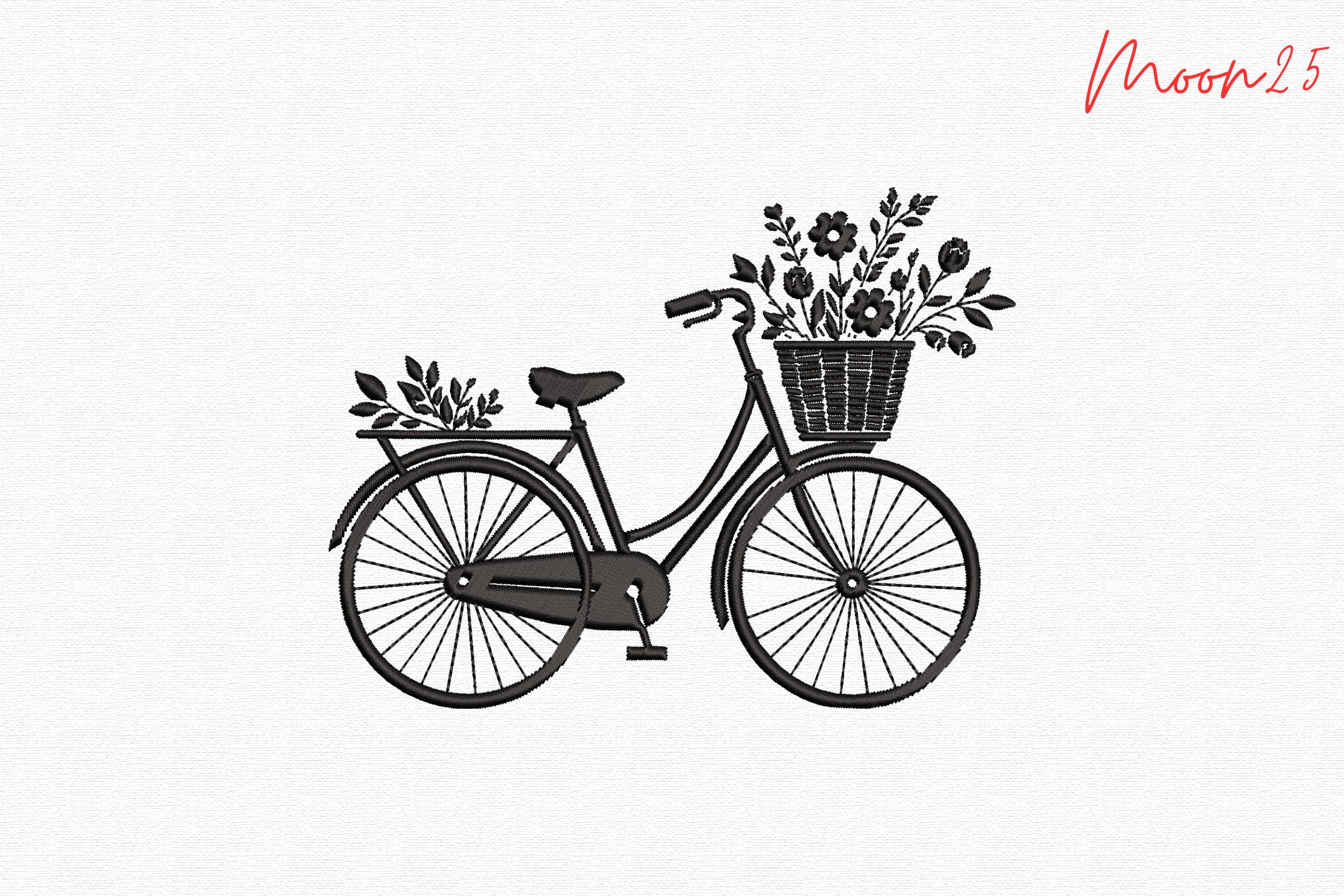 Vintage Floral Bicycle Garden Bloom Art