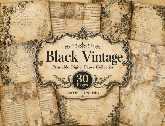 Preview of Vintage Floral Grunge Papers