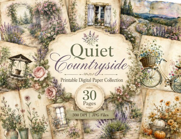 Preview of Vintage Garden Book Journal Papers