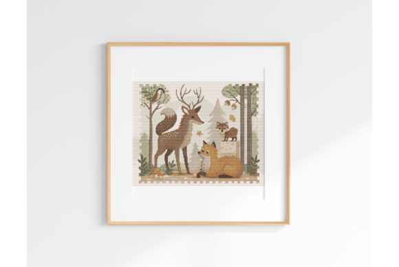 Woodland Animals Cross Stitch Pattern