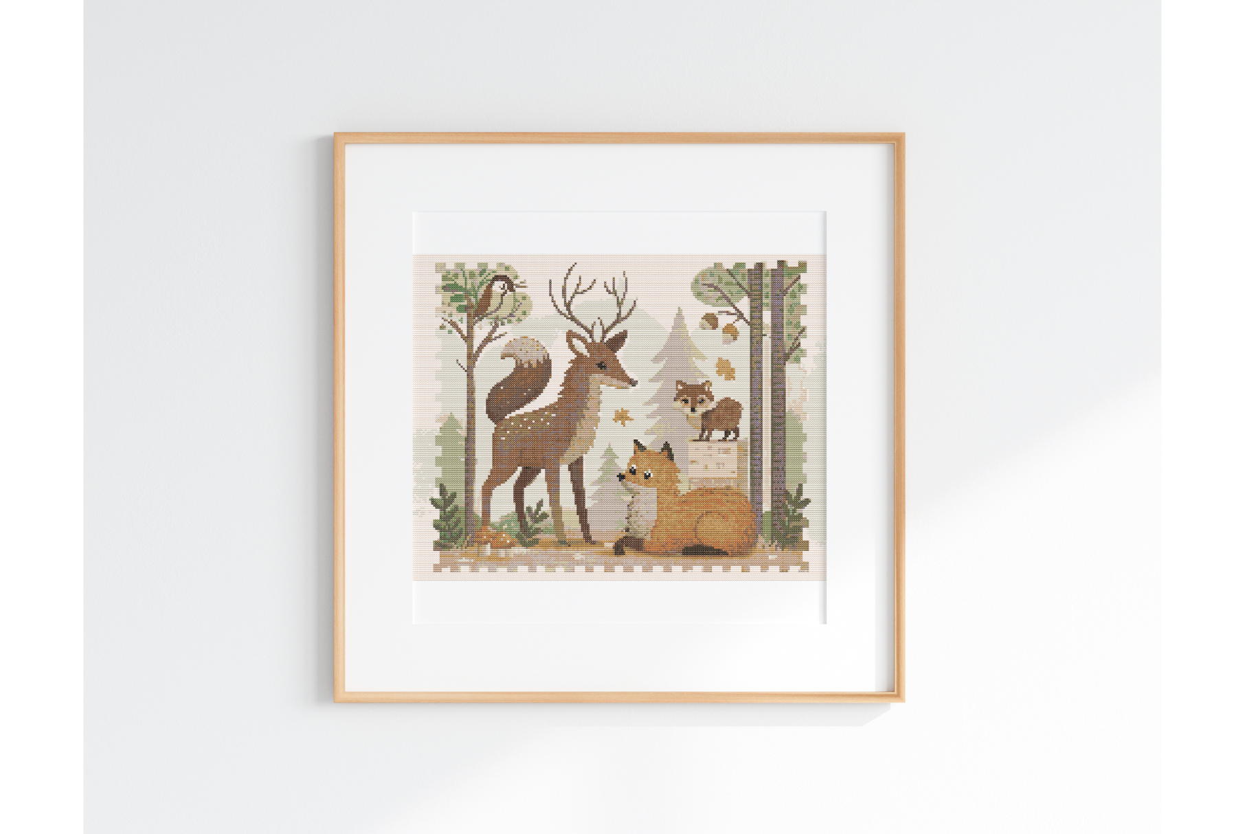 Woodland Animals Cross Stitch Pattern