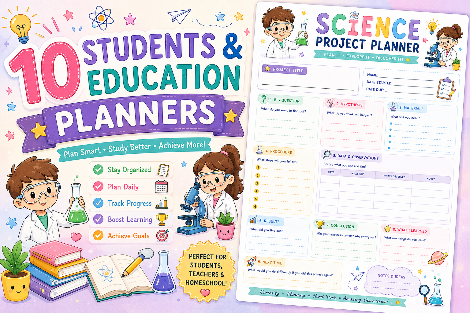 10 Students & Education Planners Bundle