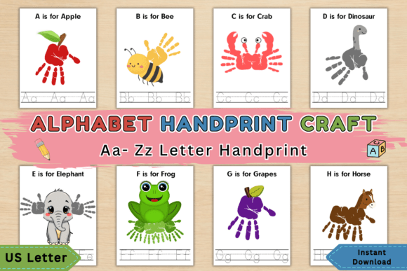 A to Z Handprint Alphabet Craft Pack