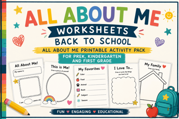 All About Me Worksheets | Back to School Graphic by luminalearninghouse ...