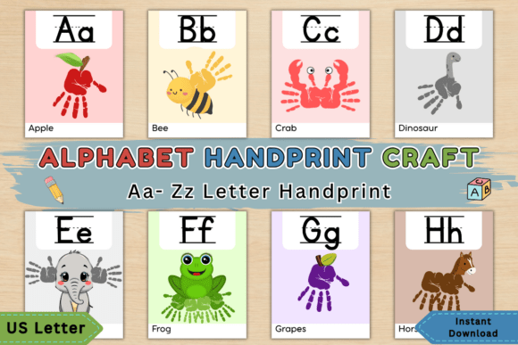 Color Block Handprint Tracing Pages