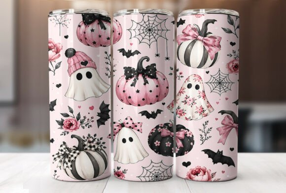Coquette Ghost Pumpkin 20oz Tumbler Wrap