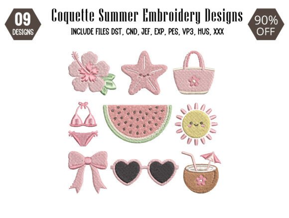 Coquette Summer Embroidery Design