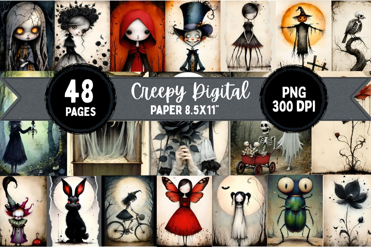 Creepy Gothic Digital Papers
