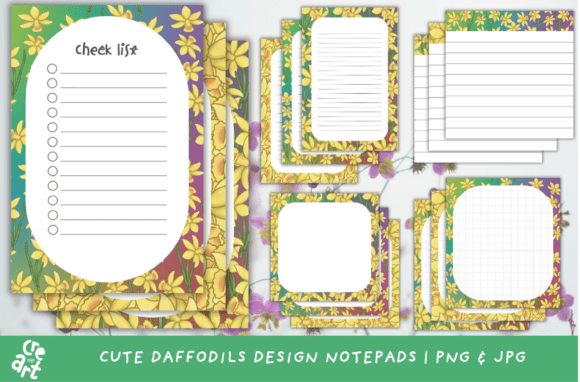 Cute Daffodils Floral Notepad