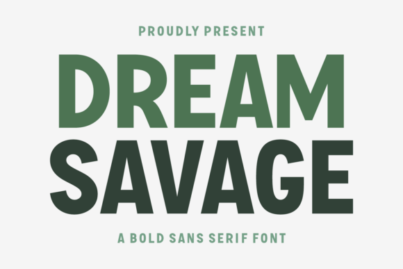 Preview specimen of Dream Savage sans serif font