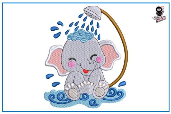 Elephant Taking Shower