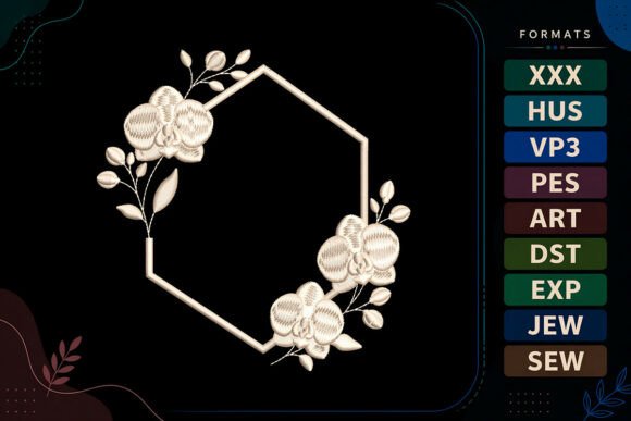 Floral Hexagon Frame