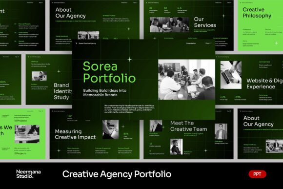 Green Creative Agency Portfolio PPT