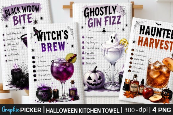 Halloween Kitchen Towel PNG Bundle