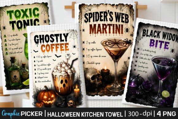 Halloween Kitchen Towel PNG Bundle