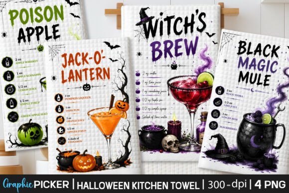 Halloween Kitchen Towel PNG Bundle