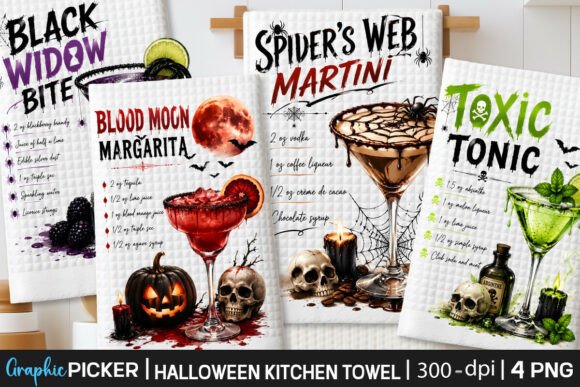Halloween Kitchen Towel PNG Bundle