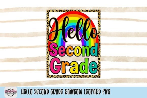 Hello Second Grade Rainbow Leopard PNG