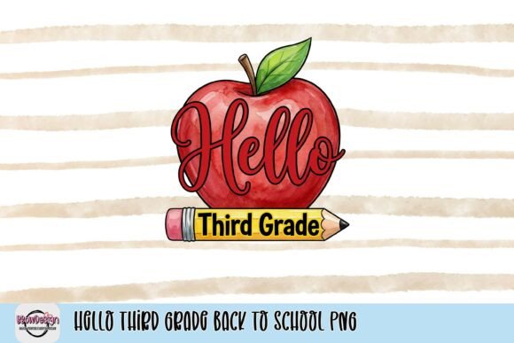 Hello Third Grade Back to School PNG