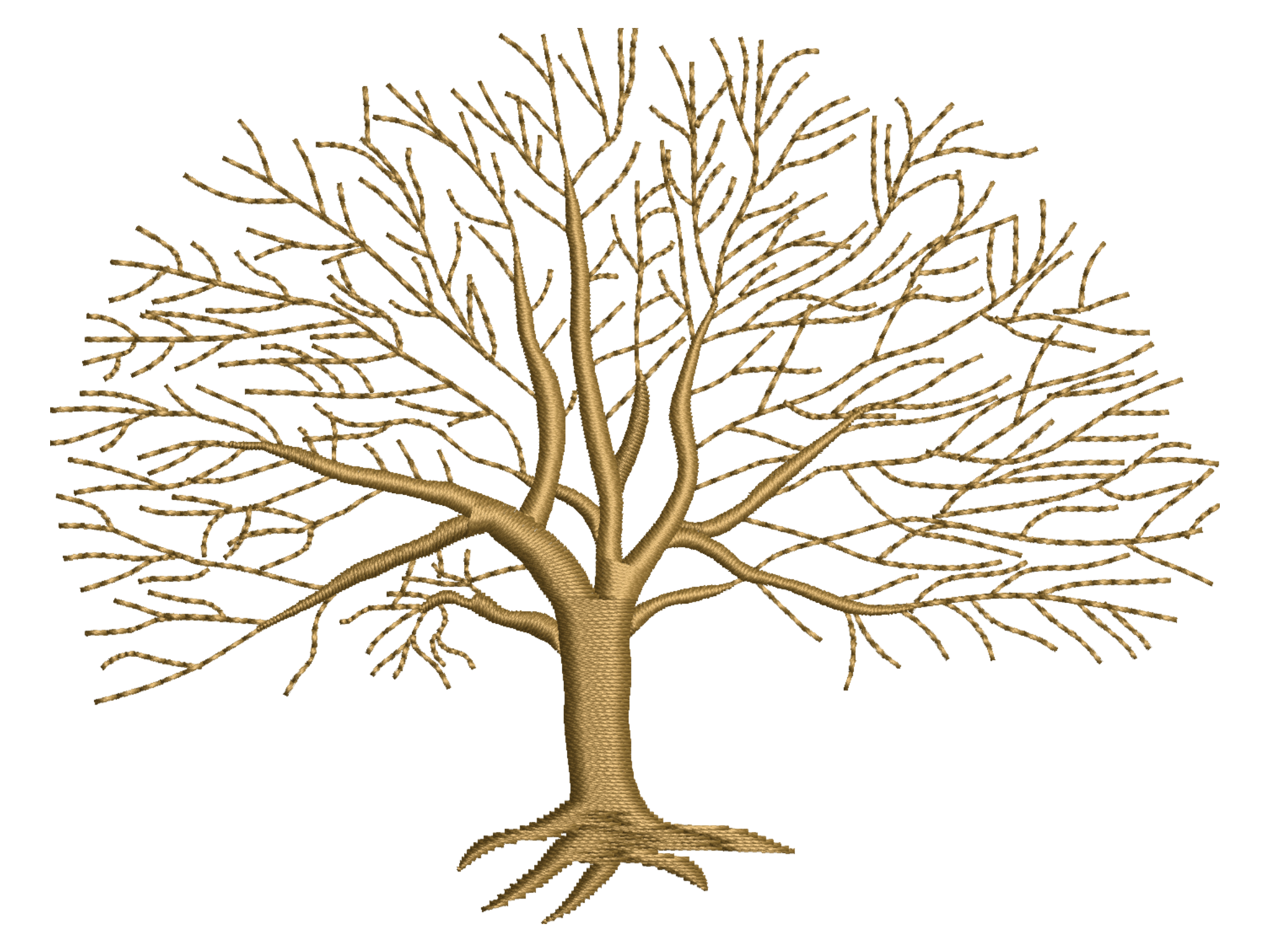 Leafless Woodland Tree Machine Embroider