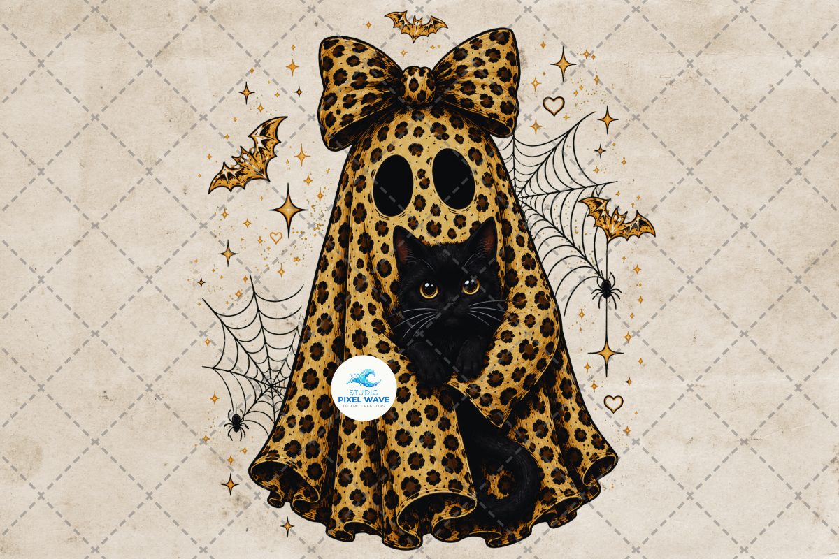 Leopard Coquette Ghost Bow Png Graphic by studiopixelwave · Creative ...