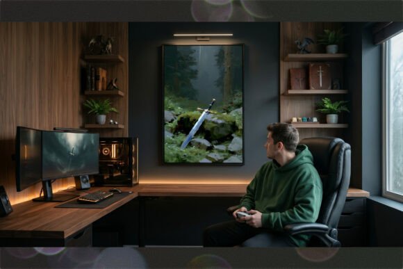 Mystical Sword in Forest Printable Wall