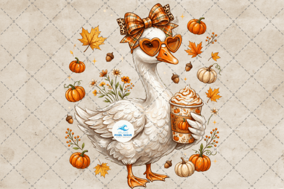 Preppy Fall Goose Coquette Png