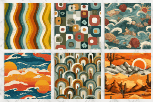 Retro 70s Seamless Patterns Graphic by CUTTING DESIGNCrafts · Creative ...