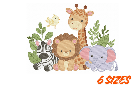 Safari Nursery Embroidery Design Bundle