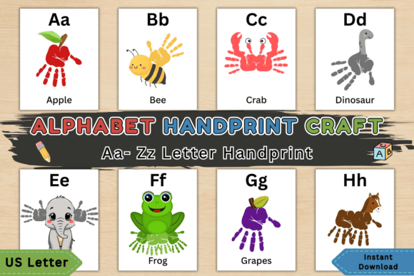 Simple a-Z Handprint Alphabet Craft