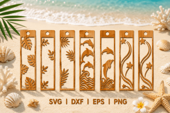 Summer Bookmark SVG Bundle Laser Cut