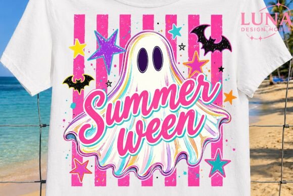 Summerween Ghost PNG Sublimation Design
