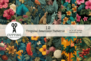 Tropical Seamless Patterns Set Graphic by CUTTING DESIGNCrafts ...